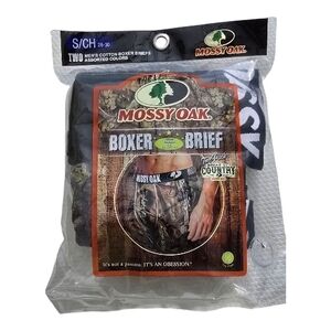 NWT Mossy Oak Mens Boxer Briefs 2 Pack Camo Cotton Stretch Small 28-30